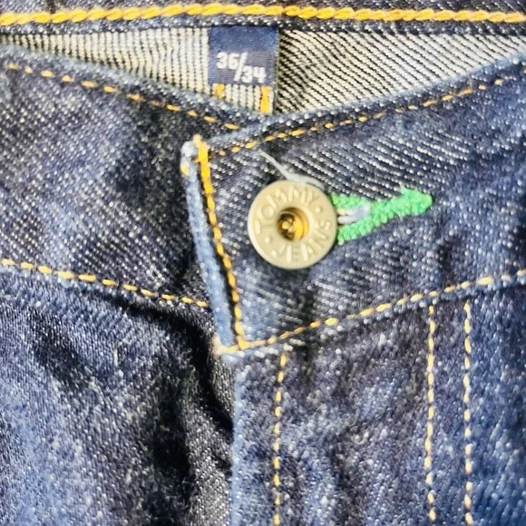 Tommy Hilfiger Men's Stretch Vintage 36x34 Dark Wash Jeans Y2K Streetwear - Picture 5 of 15